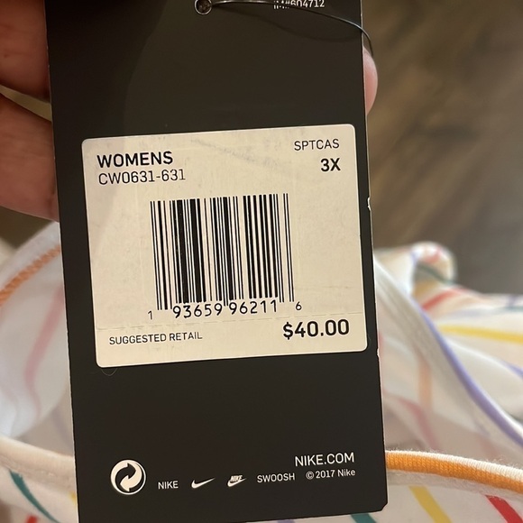 NWT Nike Retro Femme Thin Stripe Rainbow Bodysuit Size 3X - Picture 8 of 9